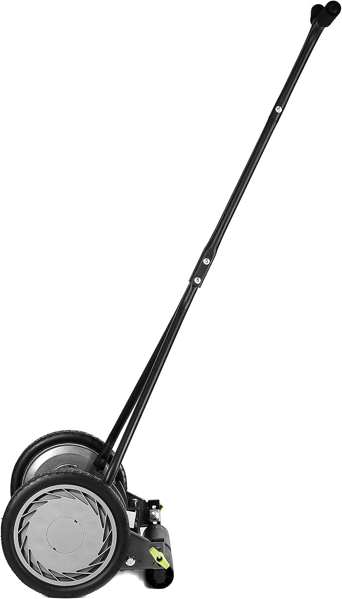 ULM Center ProCut 16” Manual Reel Lawn Mower – 7 Precision Blade Push Mower for Small to Medium Lawns, Lightweight Eco-Friendly Grass Cutter